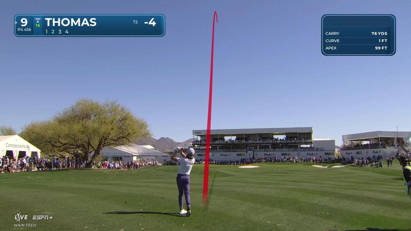 Justin Thomas | Round 1 | 9th hole | Shot 2 | 2025 WM Phoenix Open
