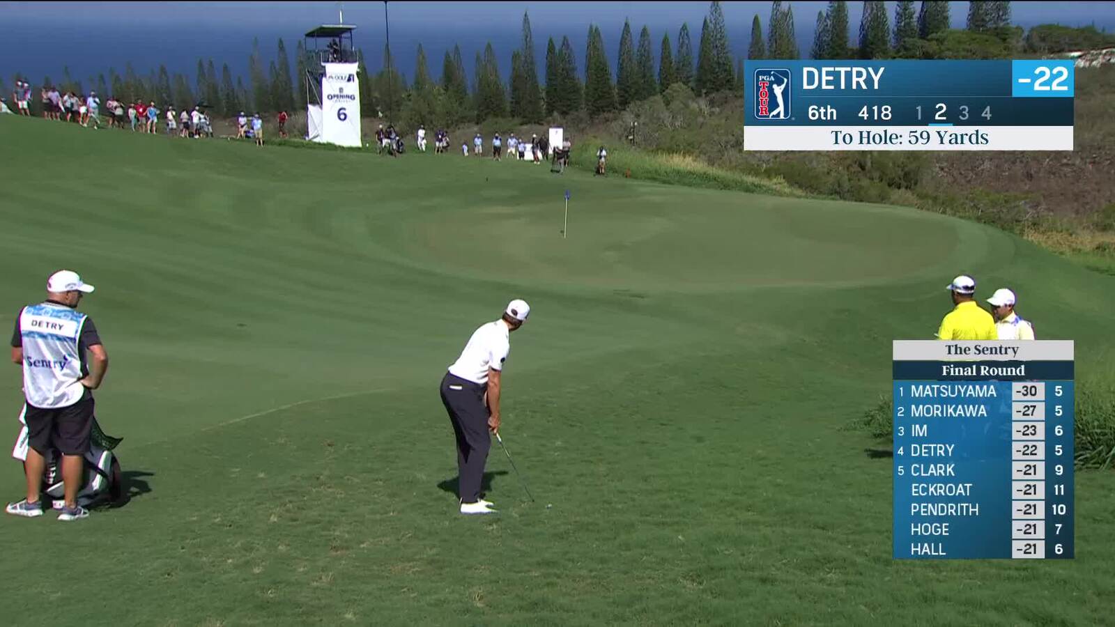 Thomas Detry | Round 4 | 6th hole | Shot 2 | 2025 The Sentry
