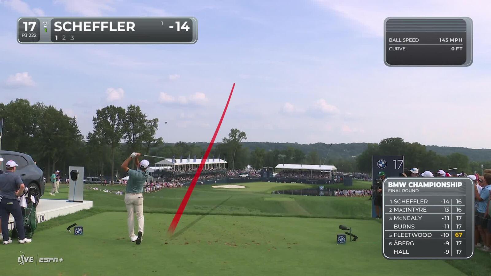 Scottie Scheffler | Round 4 | 17th hole | Shot 1 | 2025 BMW Championship