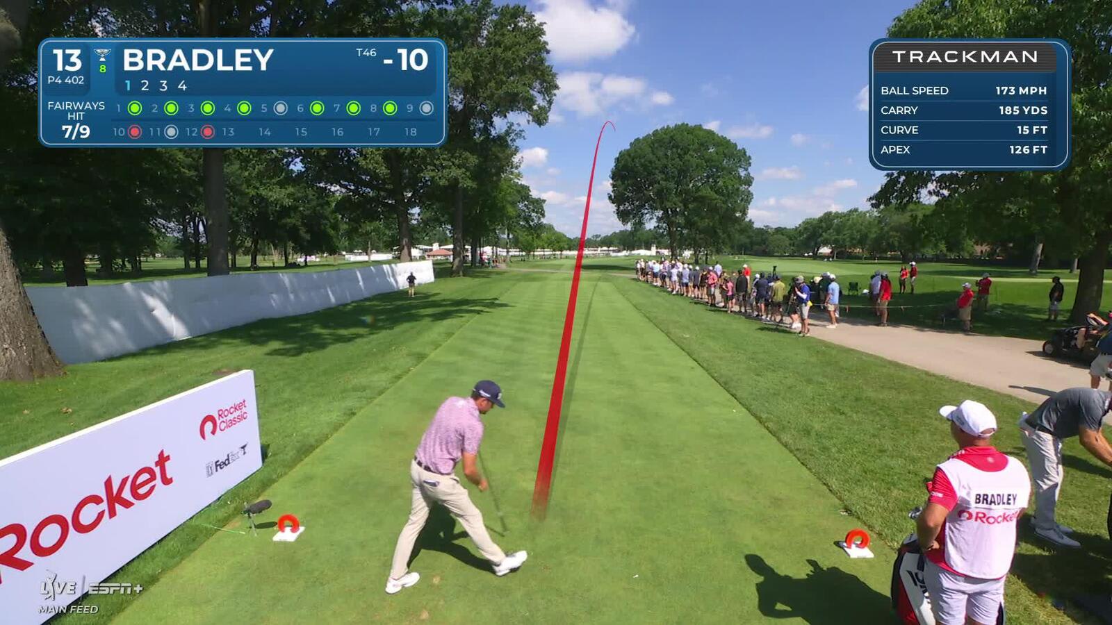 Keegan Bradley | Round 4 | 13th hole | Shot 1 | 2025 Rocket Classic