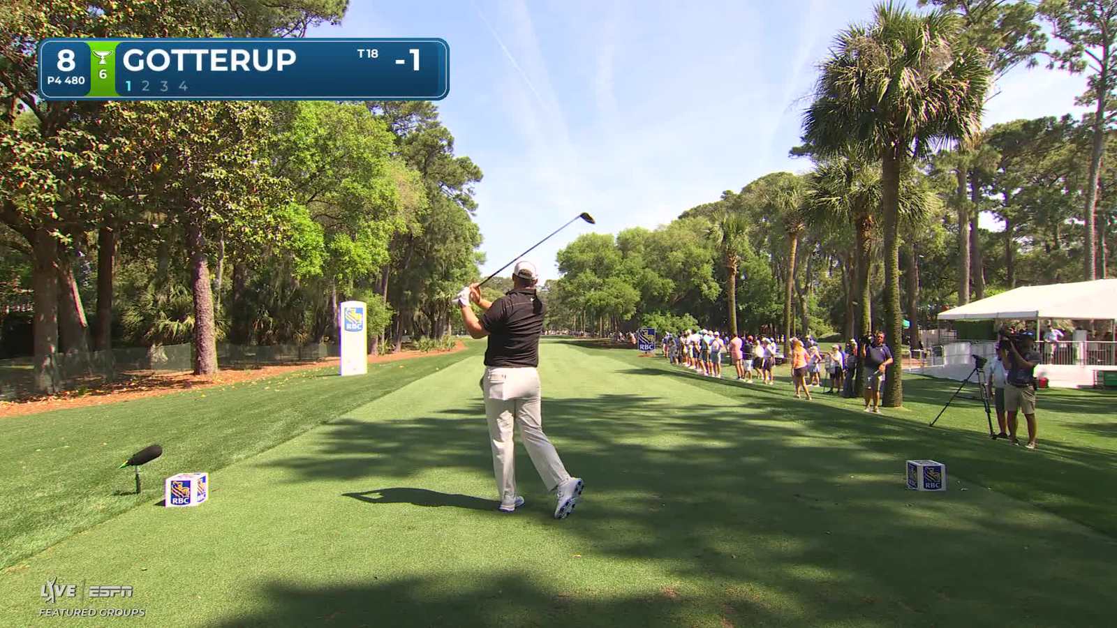 Chris Gotterup | Round 1 | 8th hole | Shot 1 | 2026 RBC Heritage