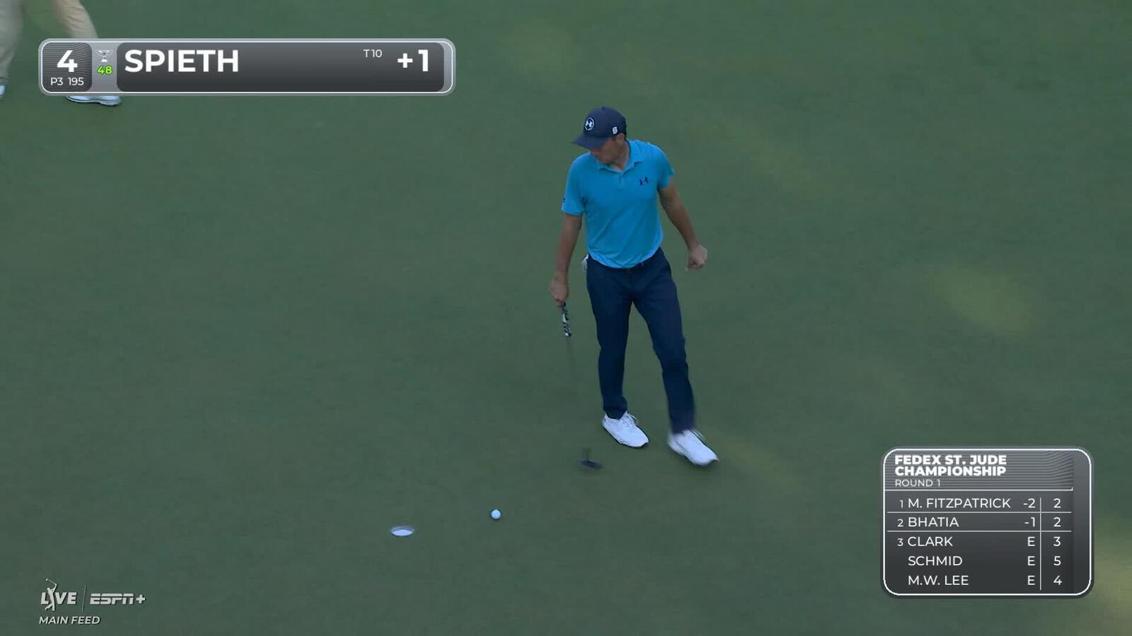 Jordan Spieth | Round 1 | 4th hole | Shot 3 | 2025 FedEx St. Jude