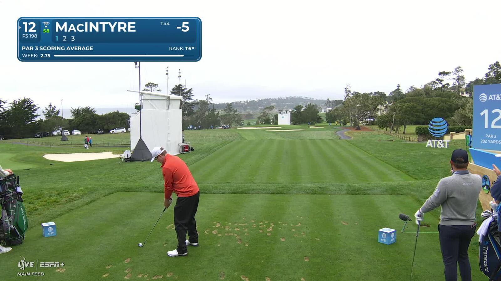 Robert MacIntyre | Round 3 | 12th hole | Shot 1 | 2025 AT&T Pebble Beach