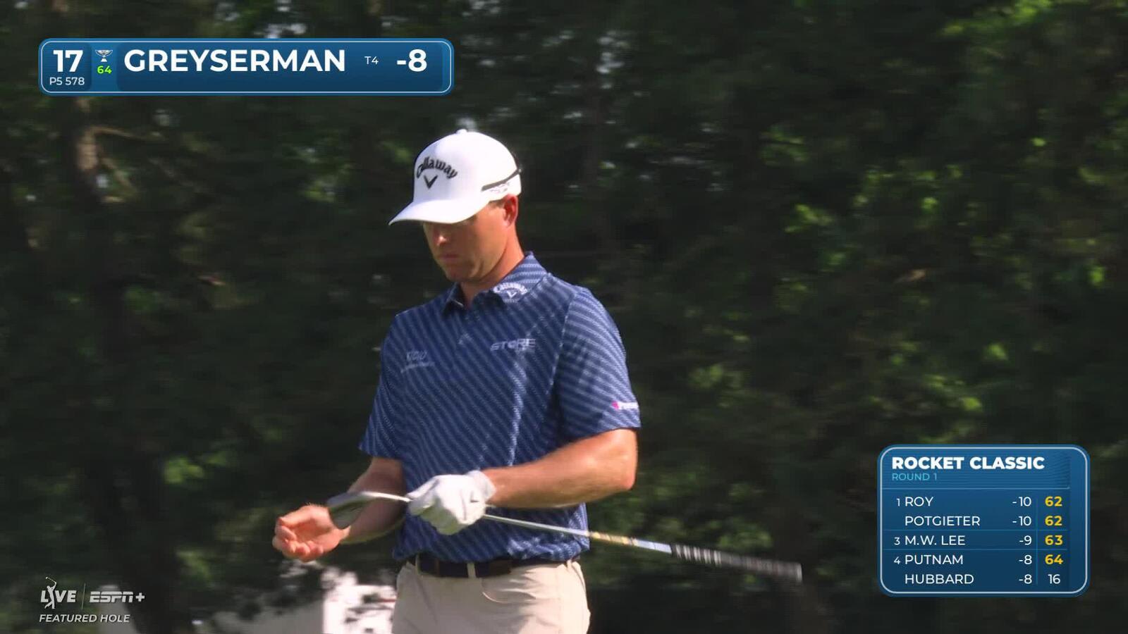 Max Greyserman | Round 1 | 17th hole | Shot 3 | 2025 Rocket Classic
