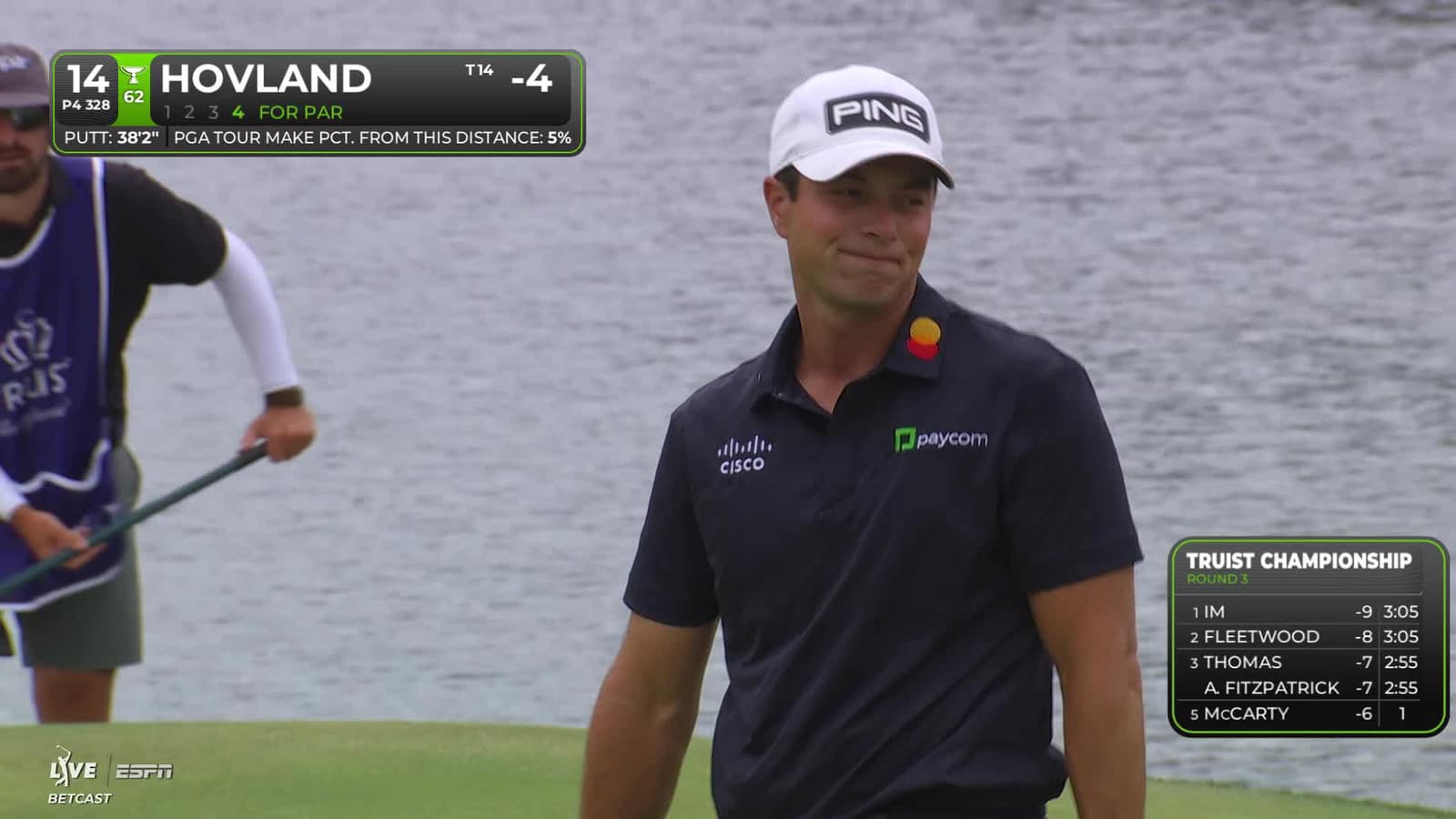 Viktor Hovland | Round 3 | 14th hole | Shot 4 | 2026 Truist Championship