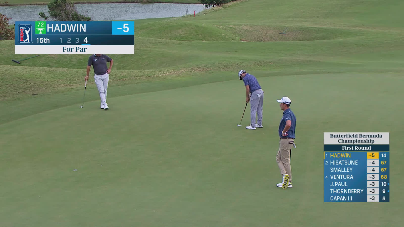 Adam Hadwin | Round 1 | 15th hole | Shot 5 | 2025 Butterfield Bermuda