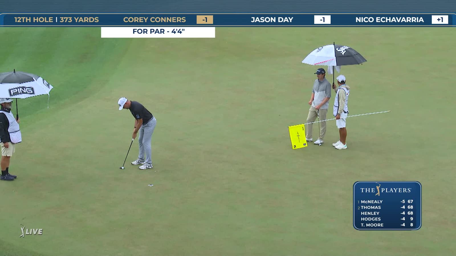 Corey Conners | Round 1 | 12th hole | Shot 4 | 2026 THE PLAYERS