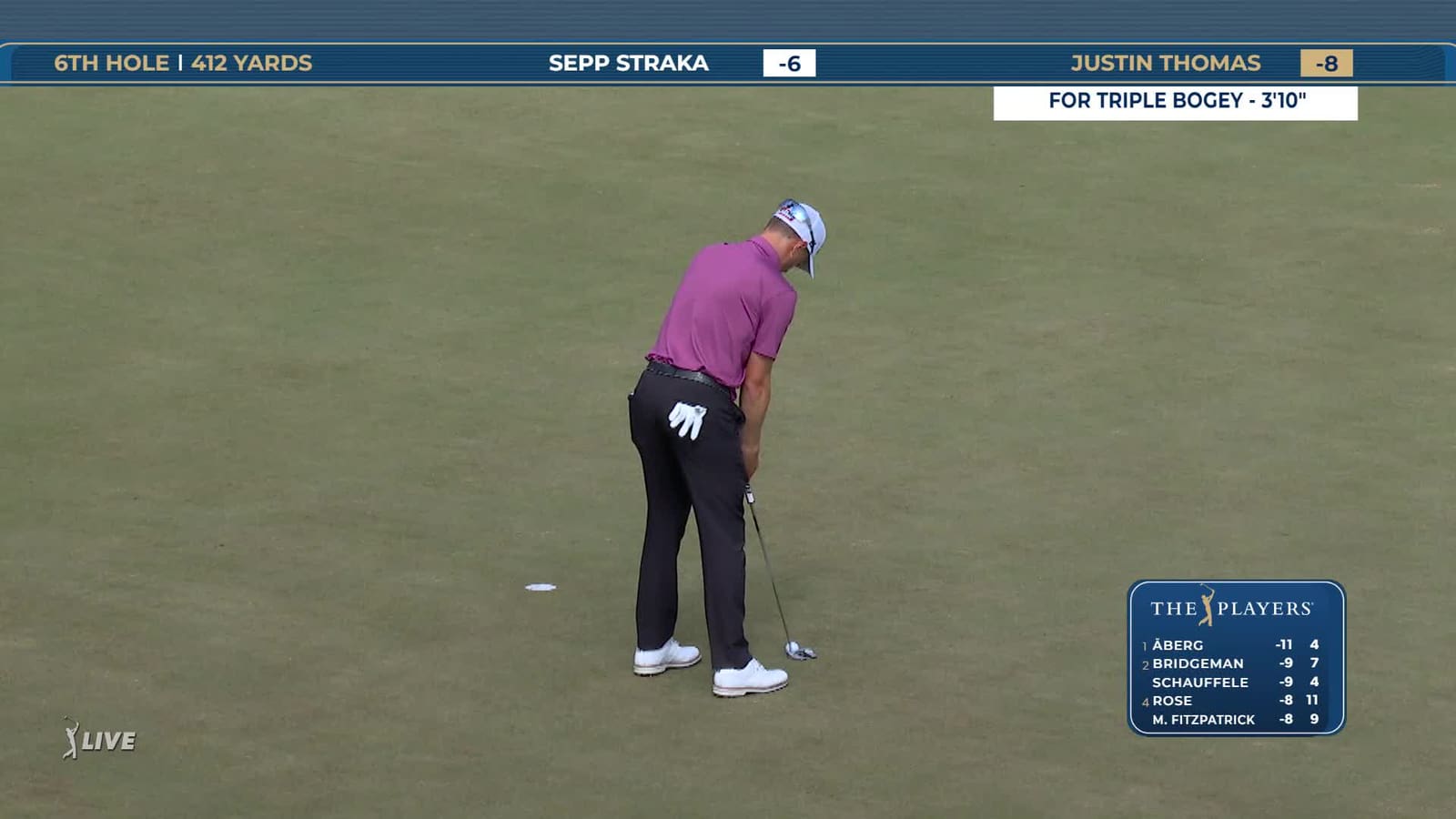 Justin Thomas | Round 3 | 6th hole | Shot 7 | 2026 THE PLAYERS