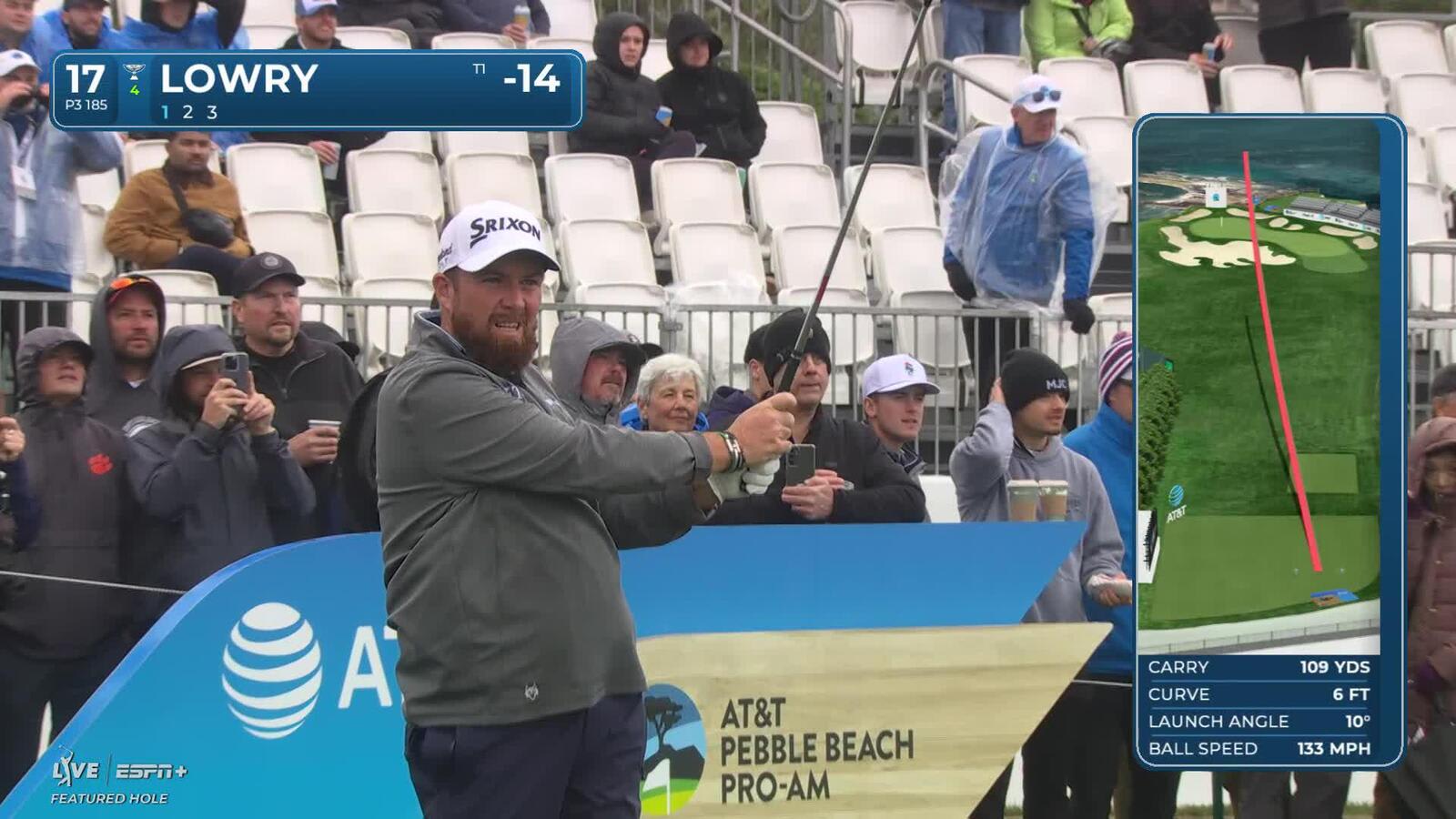 Shane Lowry | Round 3 | 17th hole | Shot 1 | 2025 AT&T Pebble Beach