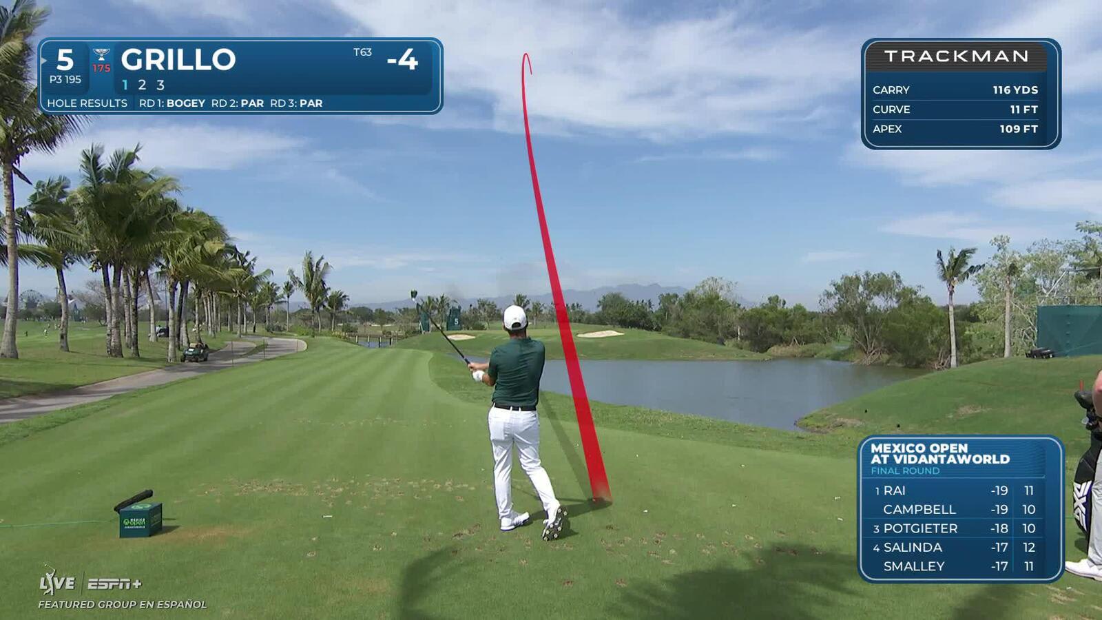 Emiliano Grillo | Round 4 | 5th hole | Shot 1 | 2025 Mexico Open