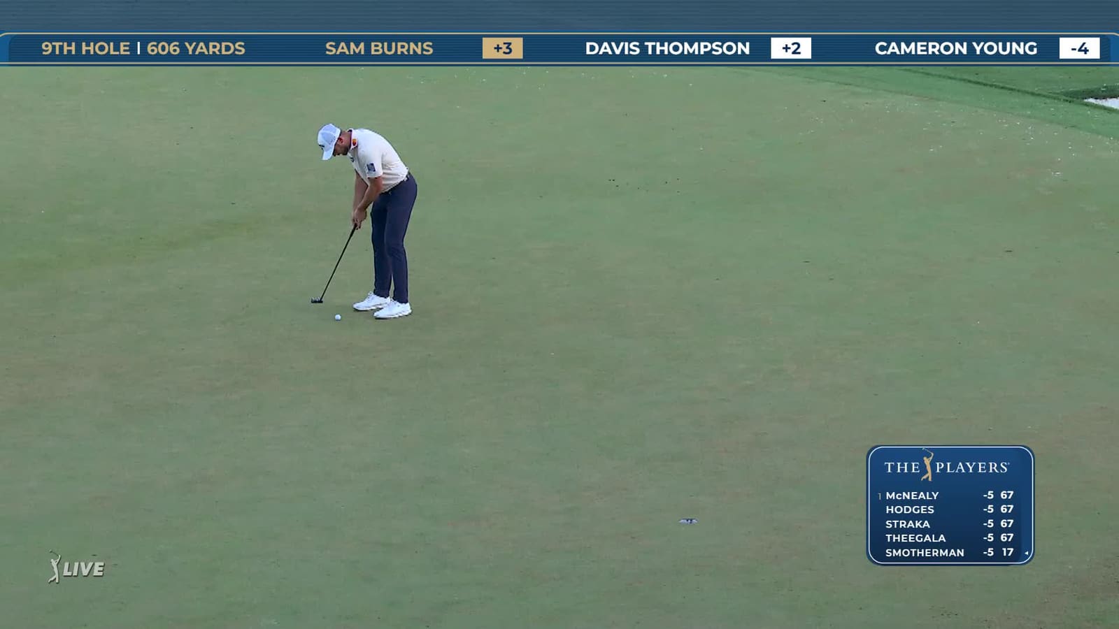 Sam Burns | Round 1 | 9th hole | Shot 5 | 2026 THE PLAYERS