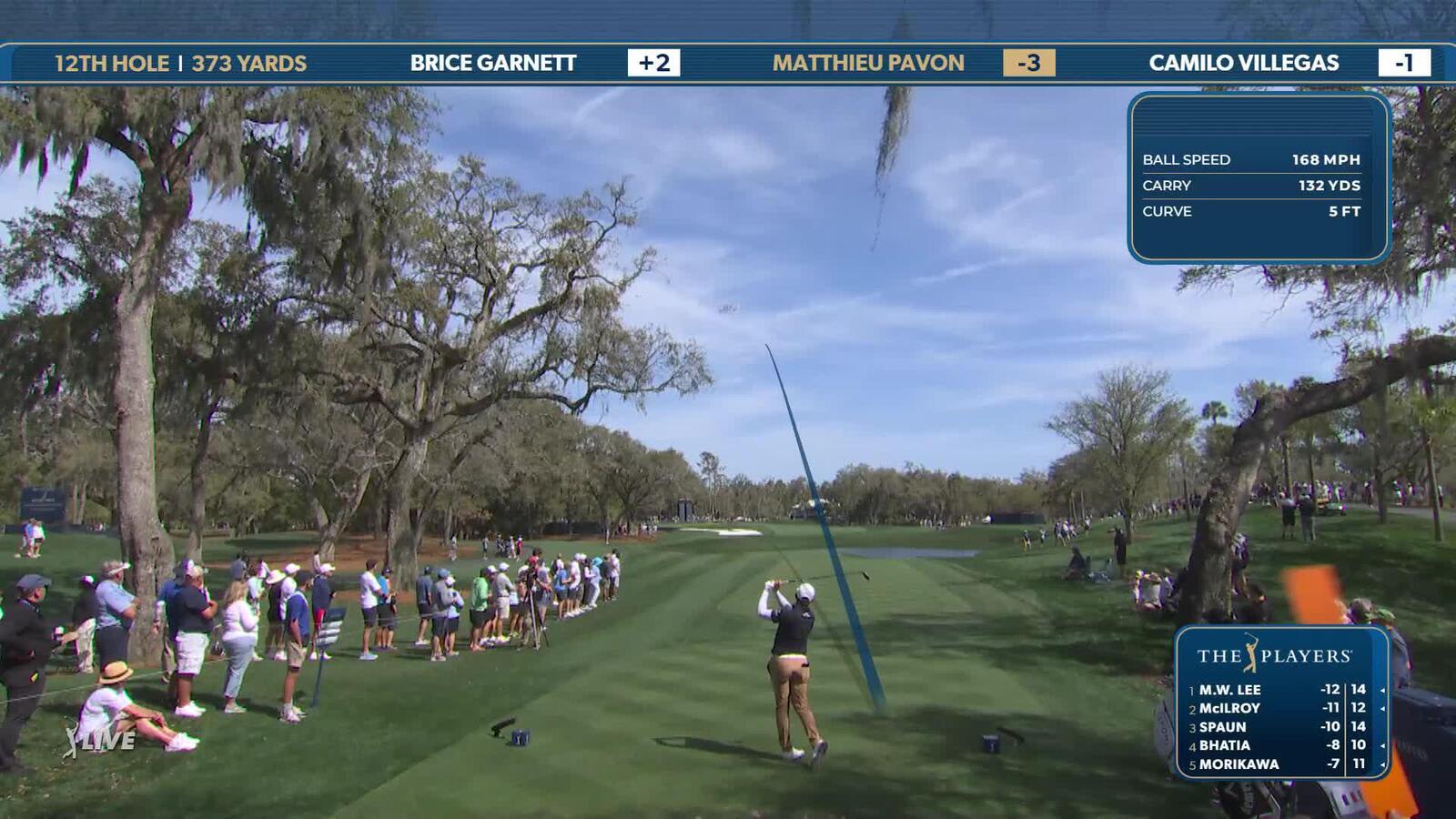 Matthieu Pavon | Round 2 | 12th hole | Shot 1 | 2025 THE PLAYERS