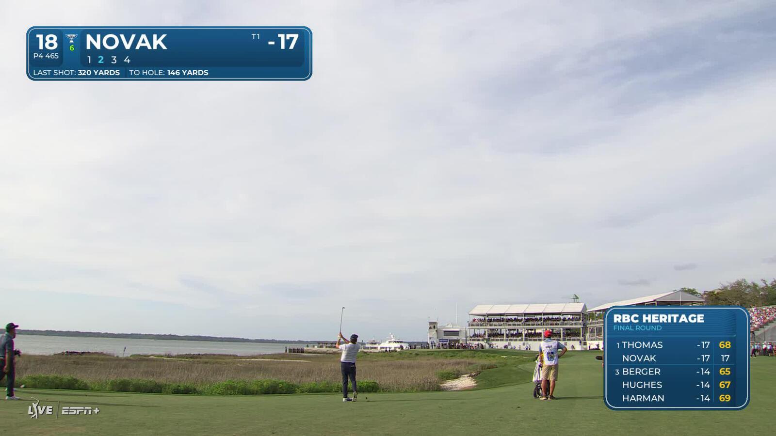 Andrew Novak | Round 4 | 18th hole | Shot 2 | 2025 RBC Heritage