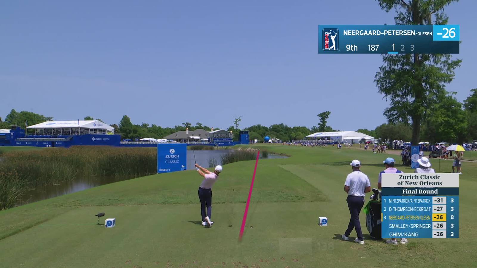 Rasmus Neergaard-Petersen | Round 4 | 9th hole | Shot 1 | 2026 Zurich Classic