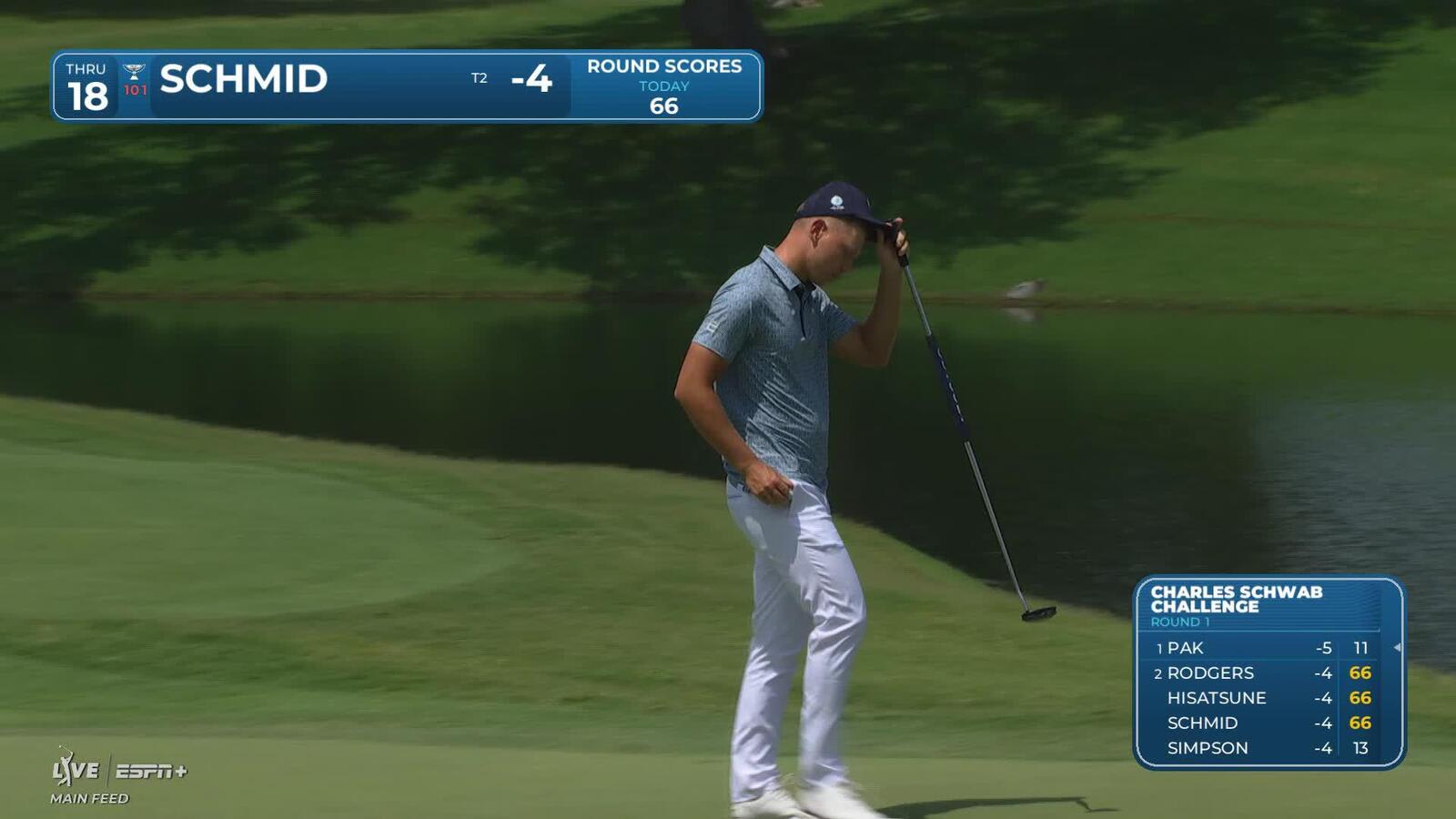 Matti Schmid | Round 1 | 18th hole | Shot 4 | 2025 Charles Schwab