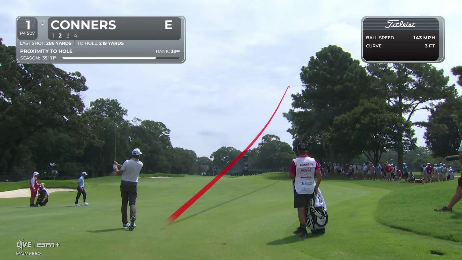 Corey Conners | Round 1 | 1st hole | Shot 2 | 2025 TOUR Championship