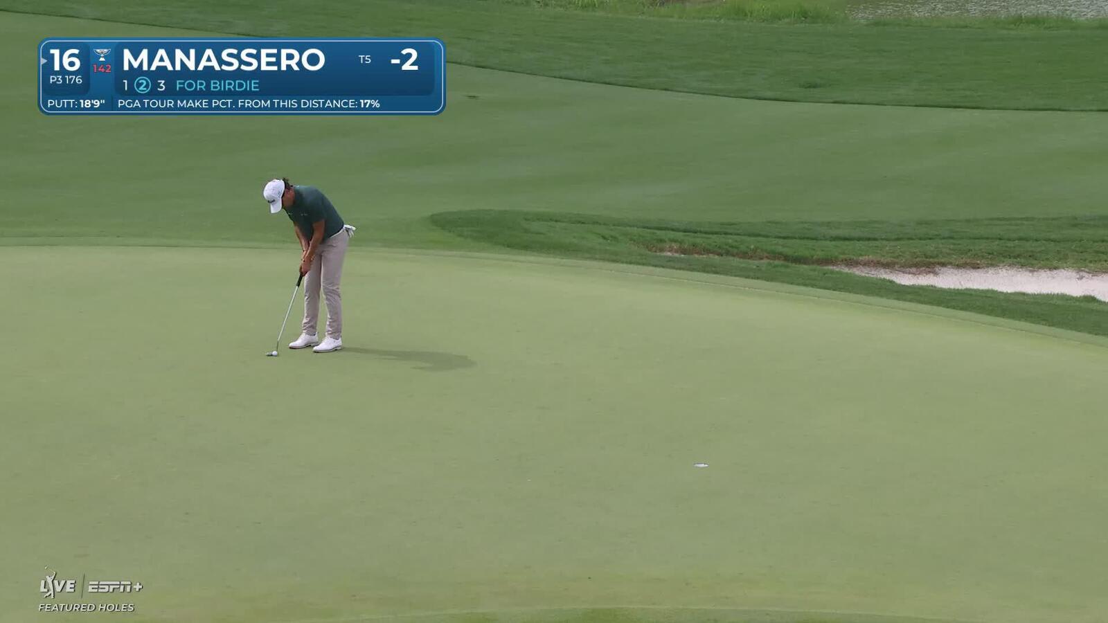 Matteo Manassero | Round 1 | 16th hole | Shot 3 | 2025 Valero