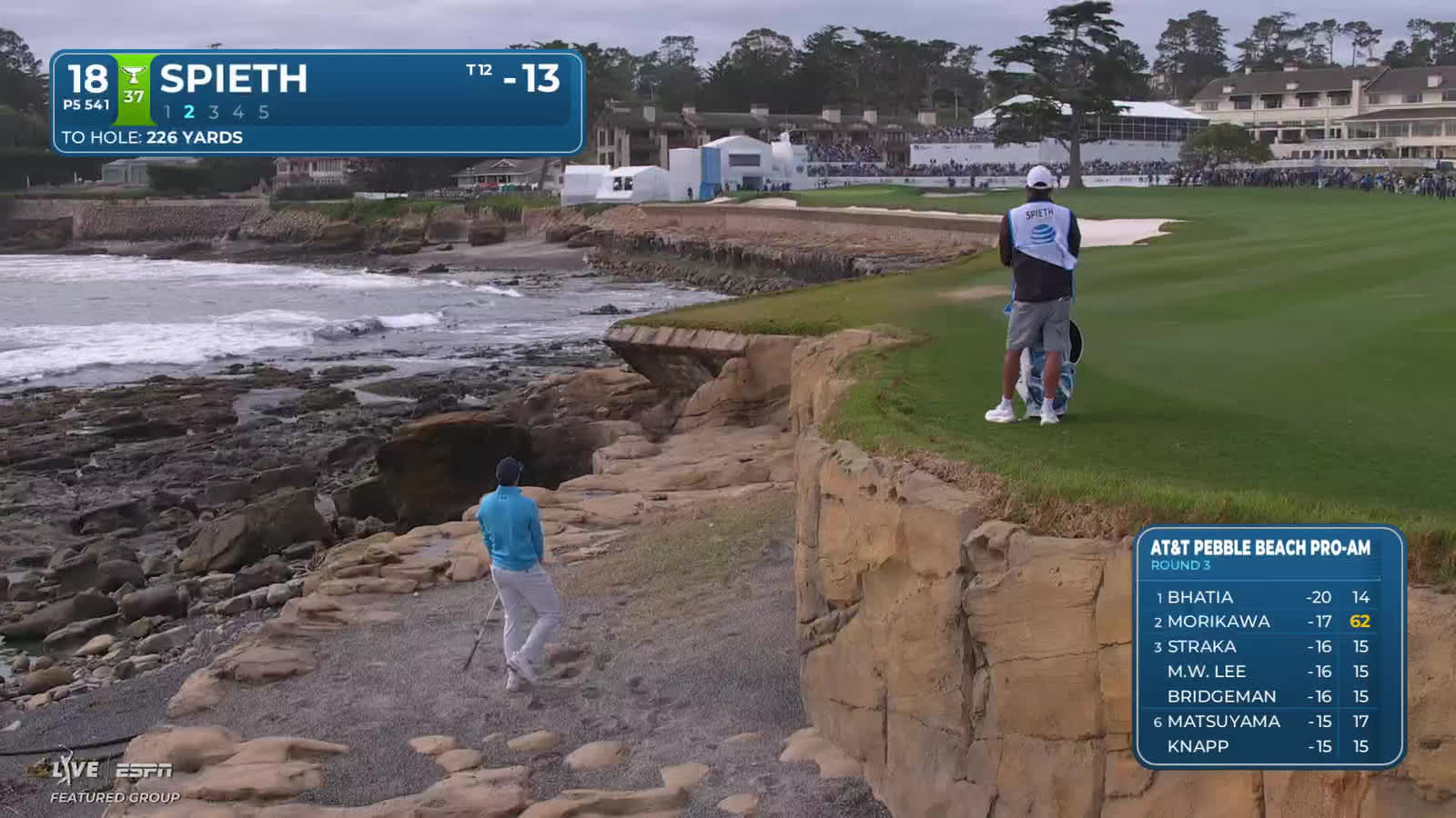 Jordan Spieth | Round 3 | 18th hole | Shot 2 | 2026 AT&T Pebble Beach