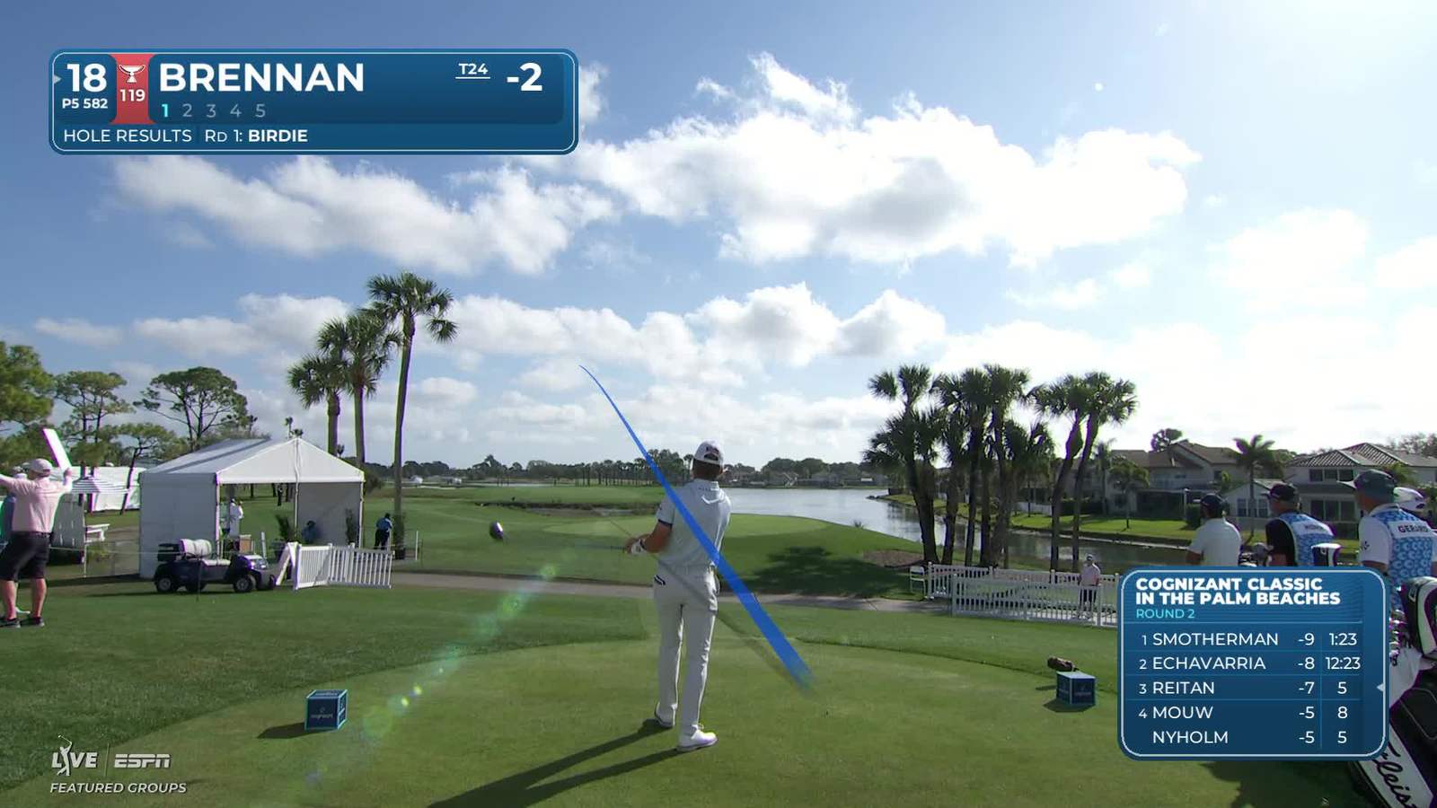 Michael Brennan | Round 2 | 18th hole | Shot 1 | 2026 Cognizant Classic