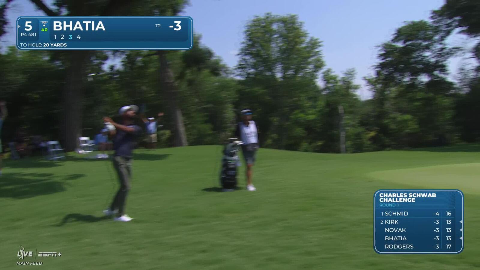 Akshay Bhatia | Round 1 | 5th hole | Shot 3 | 2025 Charles Schwab