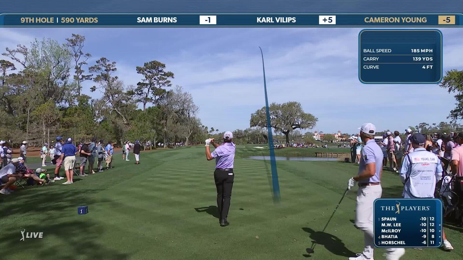 Cameron Young | Round 2 | 9th hole | Shot 1 | 2025 THE PLAYERS