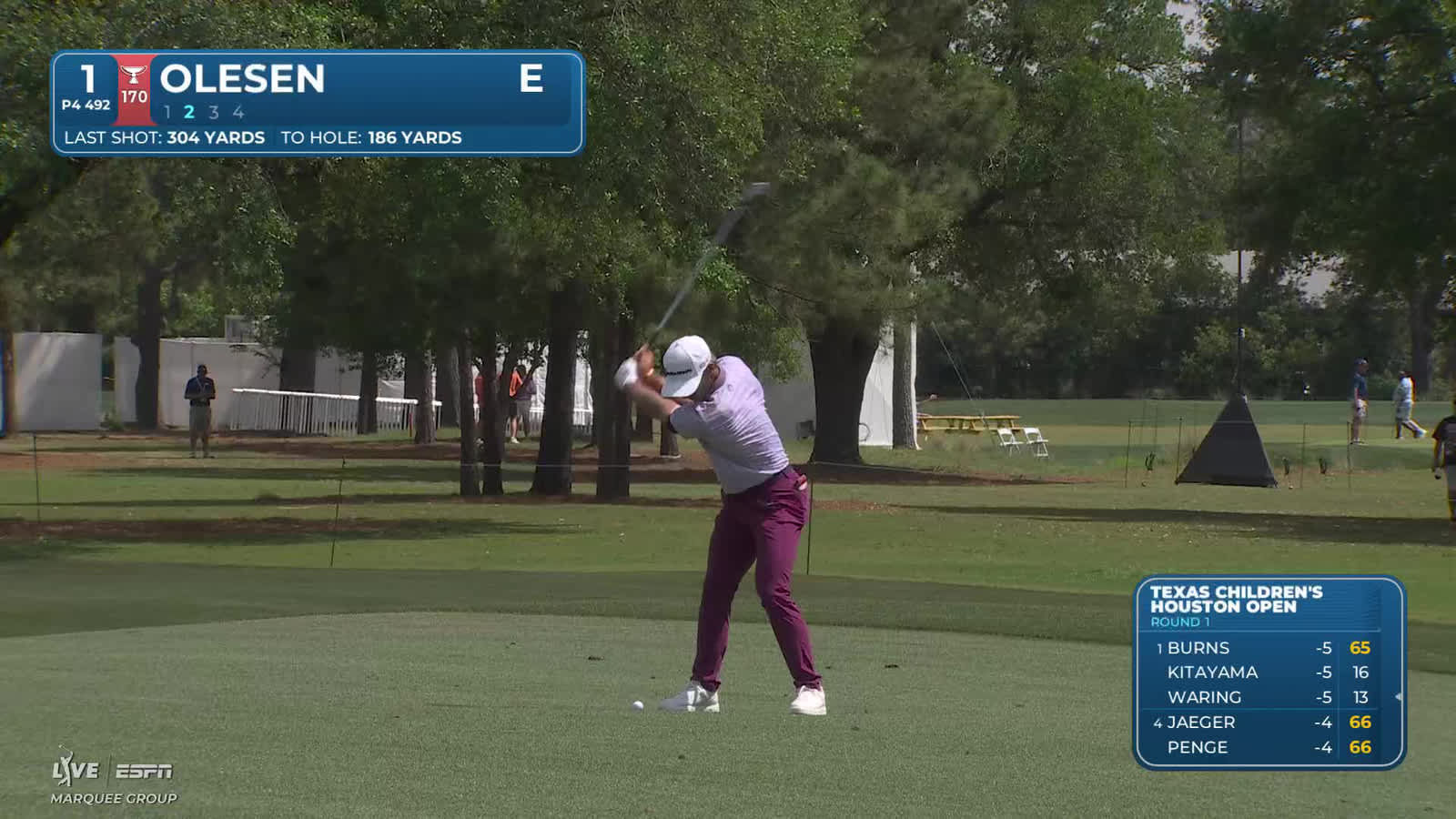 Thorbjørn Olesen | Round 1 | 1st hole | Shot 2 | -1 Houston Open