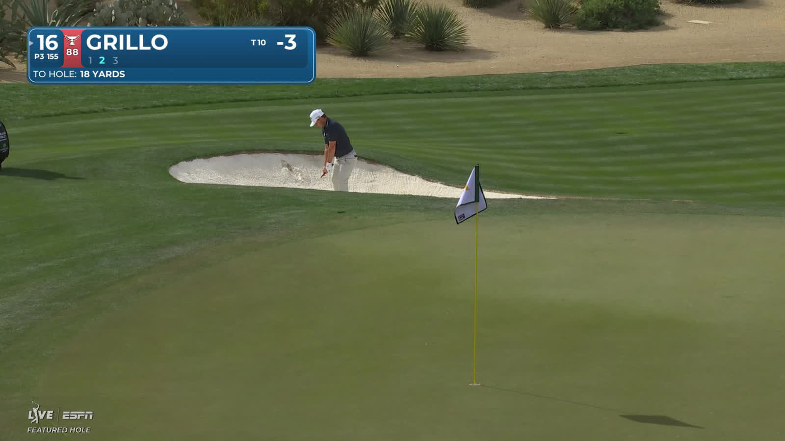 Emiliano Grillo | Round 1 | 16th hole | Shot 2 | 2026 WM Phoenix Open