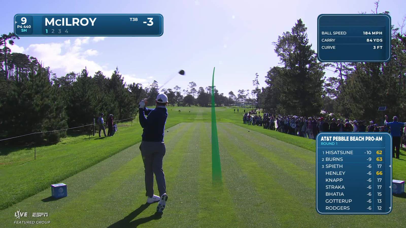 Rory McIlroy | Round 1 | 9th hole | Shot 1 | 2026 AT&T Pebble Beach