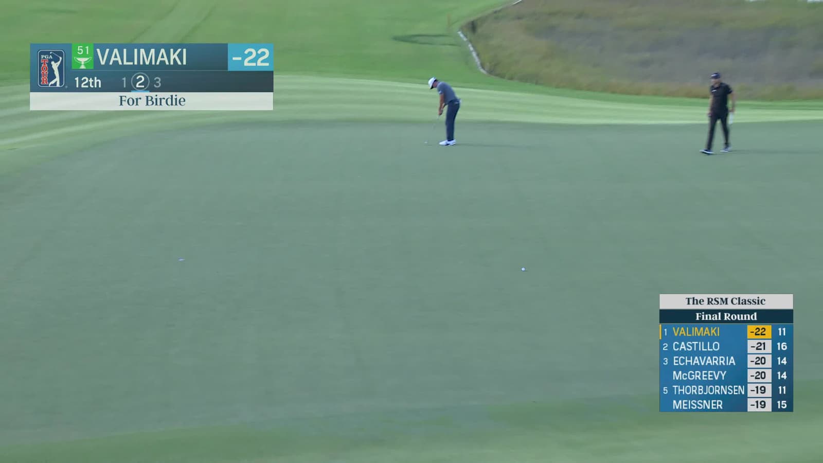 Sami Valimaki | Round 4 | 12th hole | Shot 2 | 2025 The RSM Classic