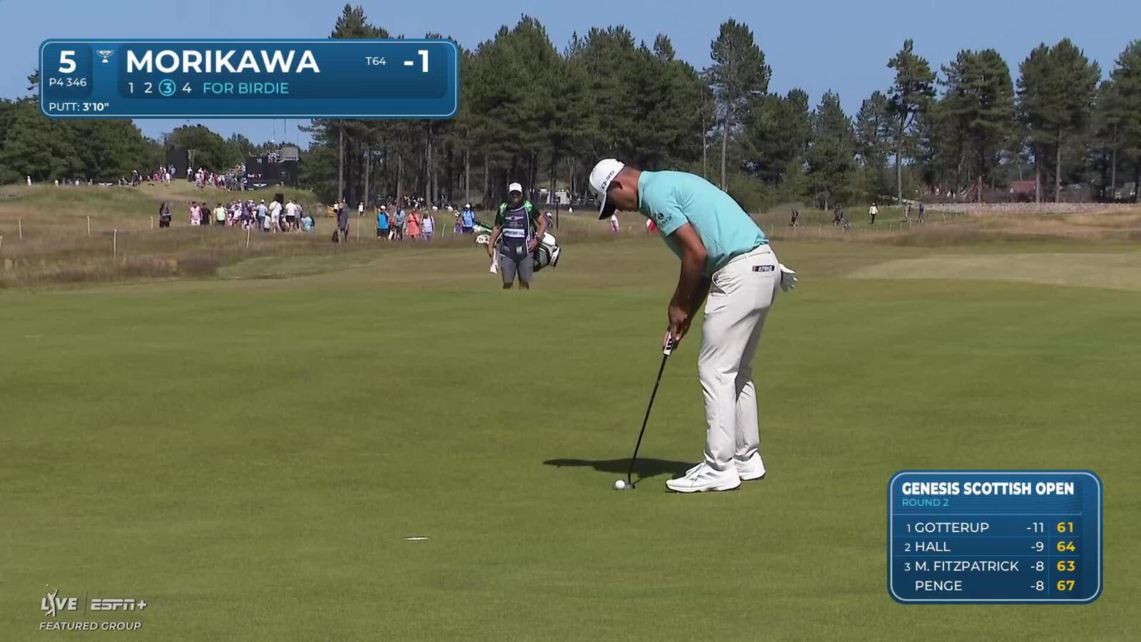 Collin Morikawa | Round 2 | 5th hole | Shot 4 | 2025 Genesis Scottish Open