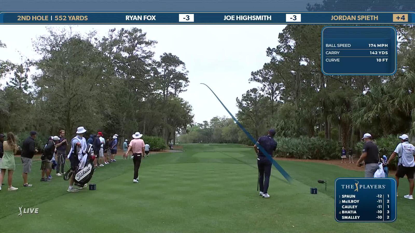 Jordan Spieth | Round 4 | 2nd hole | Shot 1 | 2025 THE PLAYERS