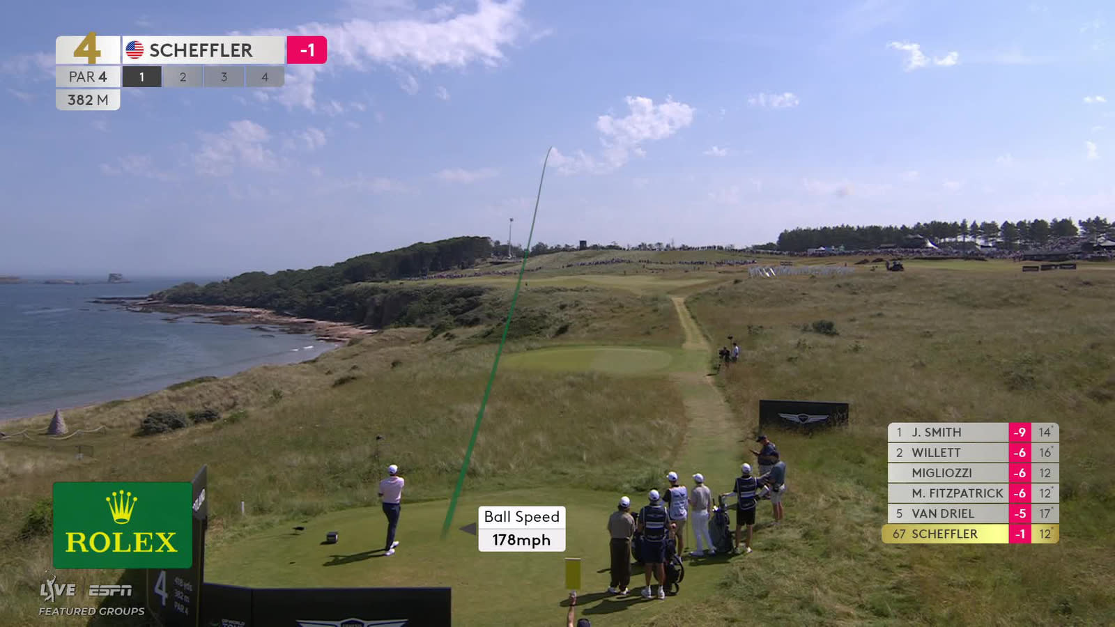 Scottie Scheffler | Round 2 | 4th hole | Shot 1 | 2026 Genesis Scottish Open