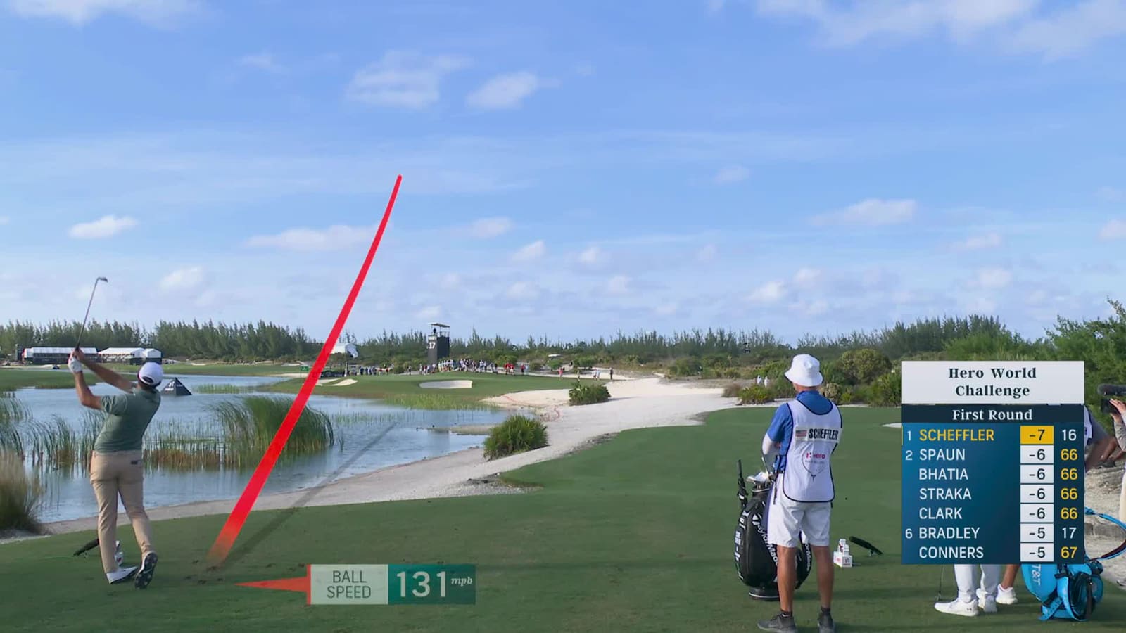 Scottie Scheffler | Round 1 | 17th hole | Shot 1 | 2025 Hero World Challenge