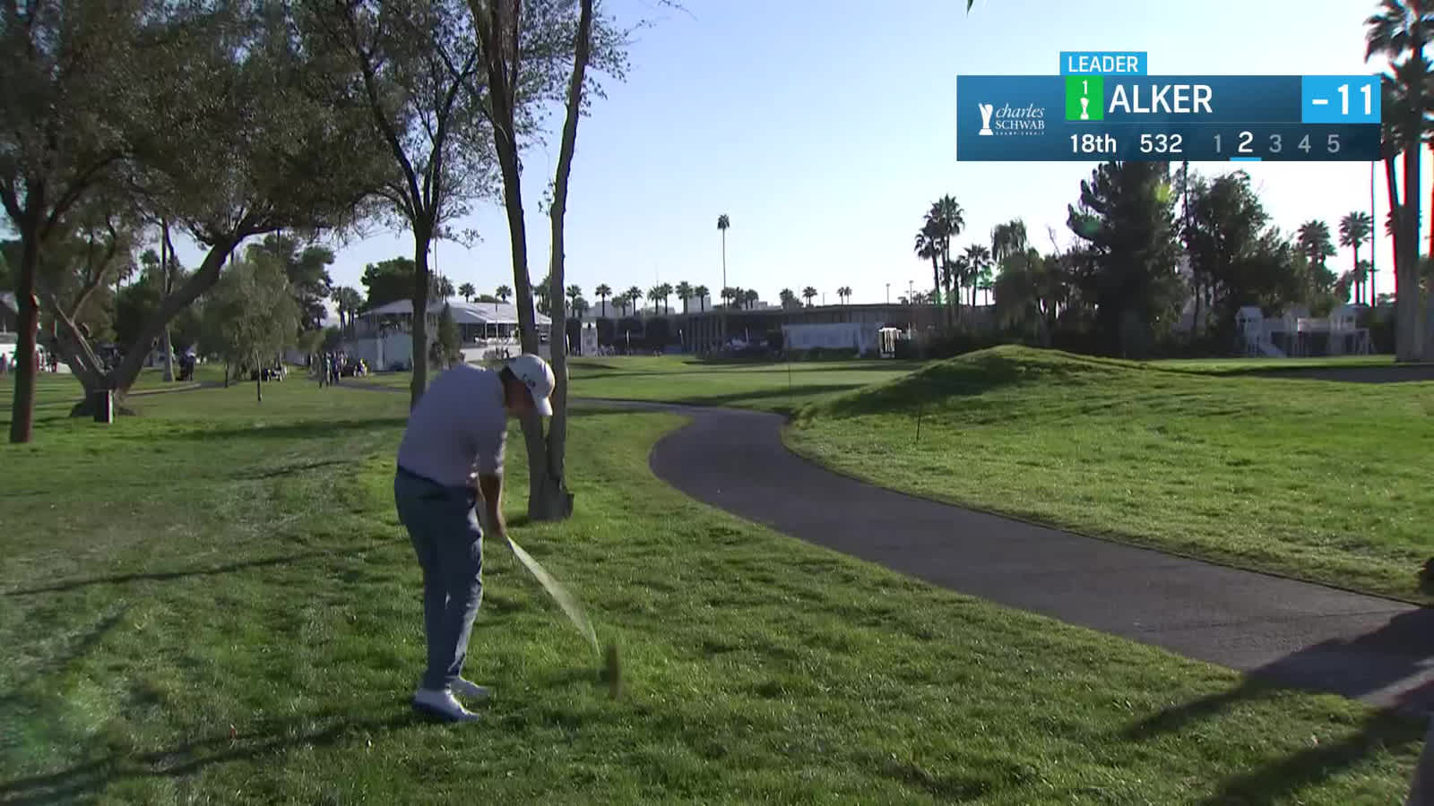 Steven Alker | Round 2 | 18th hole | Shot 2 | 2025 Charles Schwab