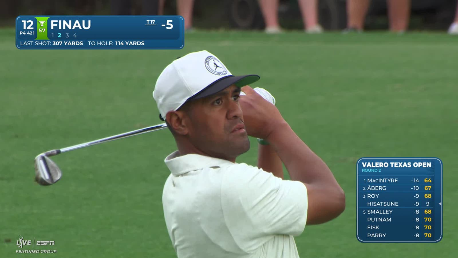 Tony Finau | Round 2 | 12th hole | Shot 2 | 2026 Valero