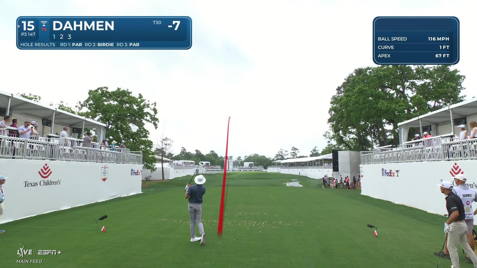 Joel Dahmen | Round 4 | 15th hole | Shot 1 | 2025 Houston Open