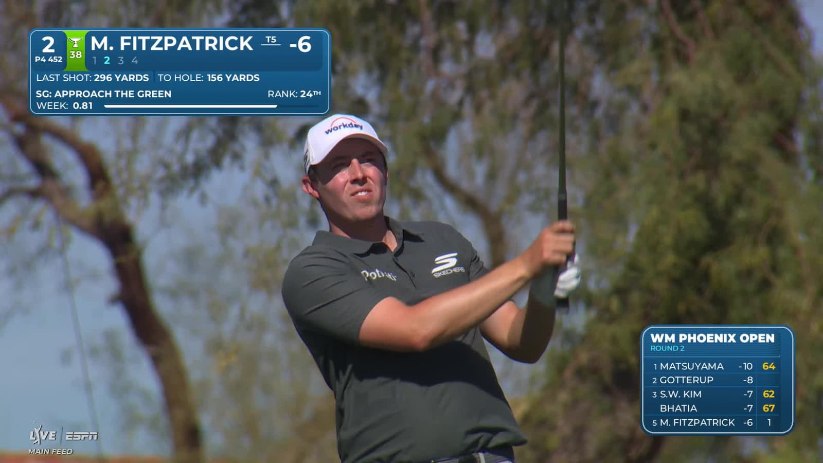 Matt Fitzpatrick | Round 2 | 2nd hole | Shot 2 | 2026 WM Phoenix Open