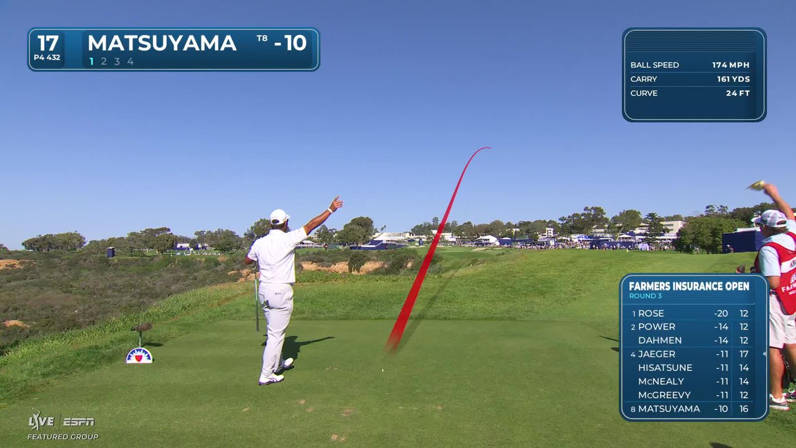 Hideki Matsuyama | Round 3 | 17th hole | Shot 1 | 2026 Farmers