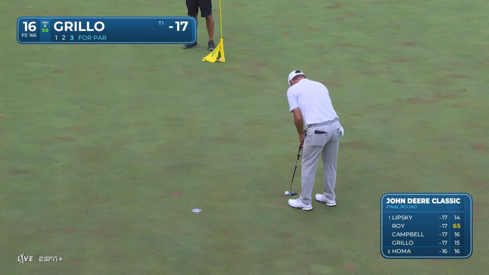 Emiliano Grillo | Round 4 | 16th hole | Shot 3 | 2025 John Deere