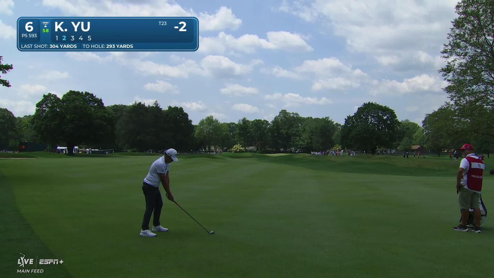 Kevin Yu | Round 3 | 6th hole | Shot 2 | 2025 Travelers