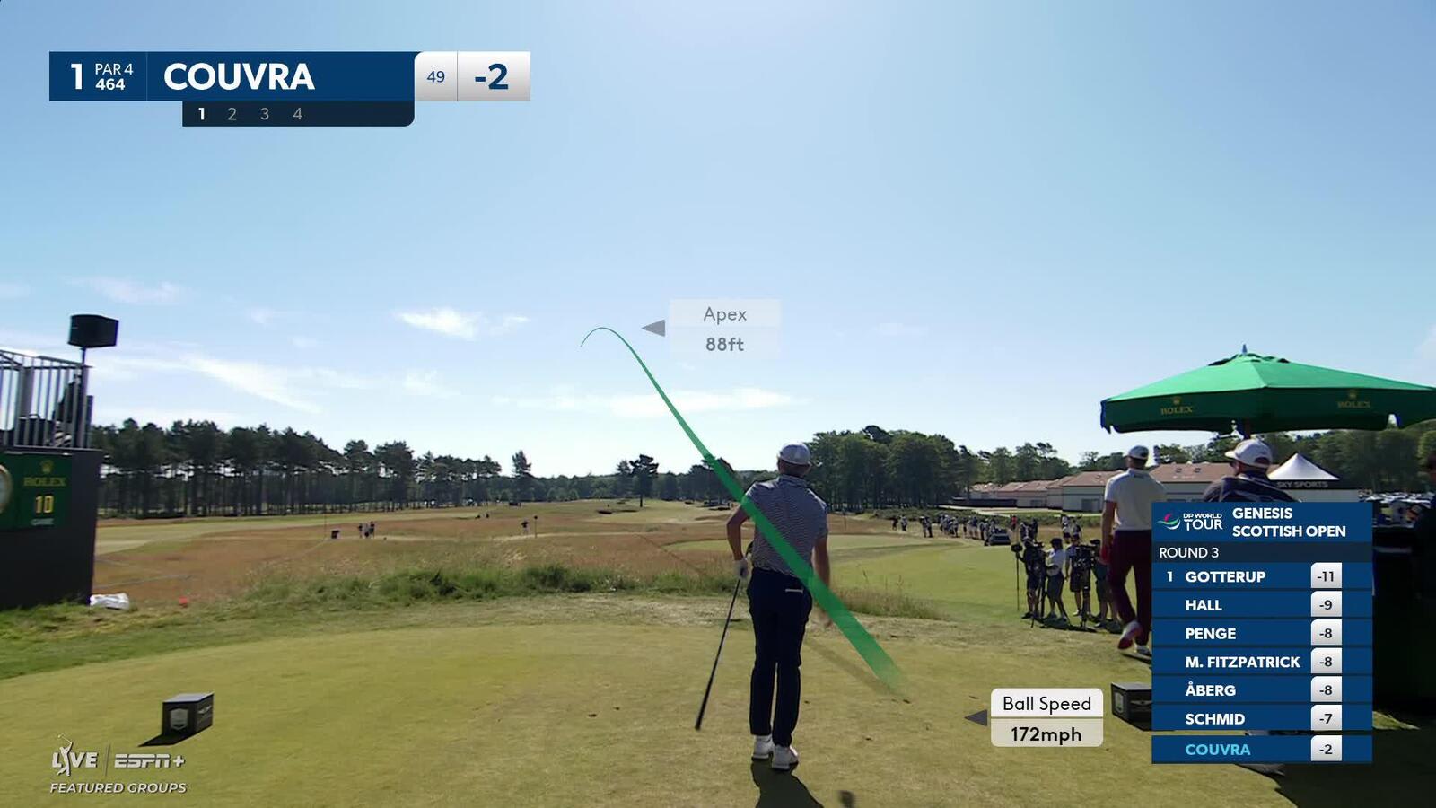 Martin Couvra | Round 3 | 1st hole | Shot 1 | 2025 Genesis Scottish Open