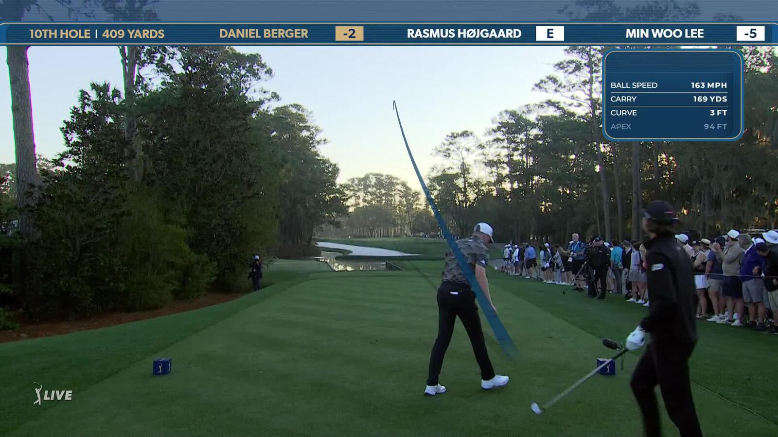 Daniel Berger | Round 2 | 10th hole | Shot 1 | 2025 THE PLAYERS