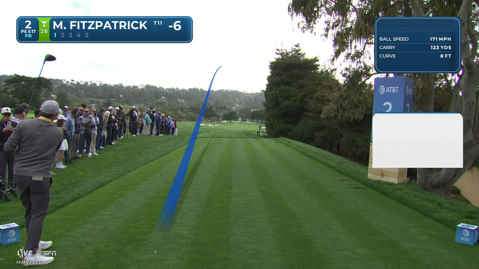 Matt Fitzpatrick | Round 2 | 2nd hole | Shot 1 | 2026 AT&T Pebble Beach
