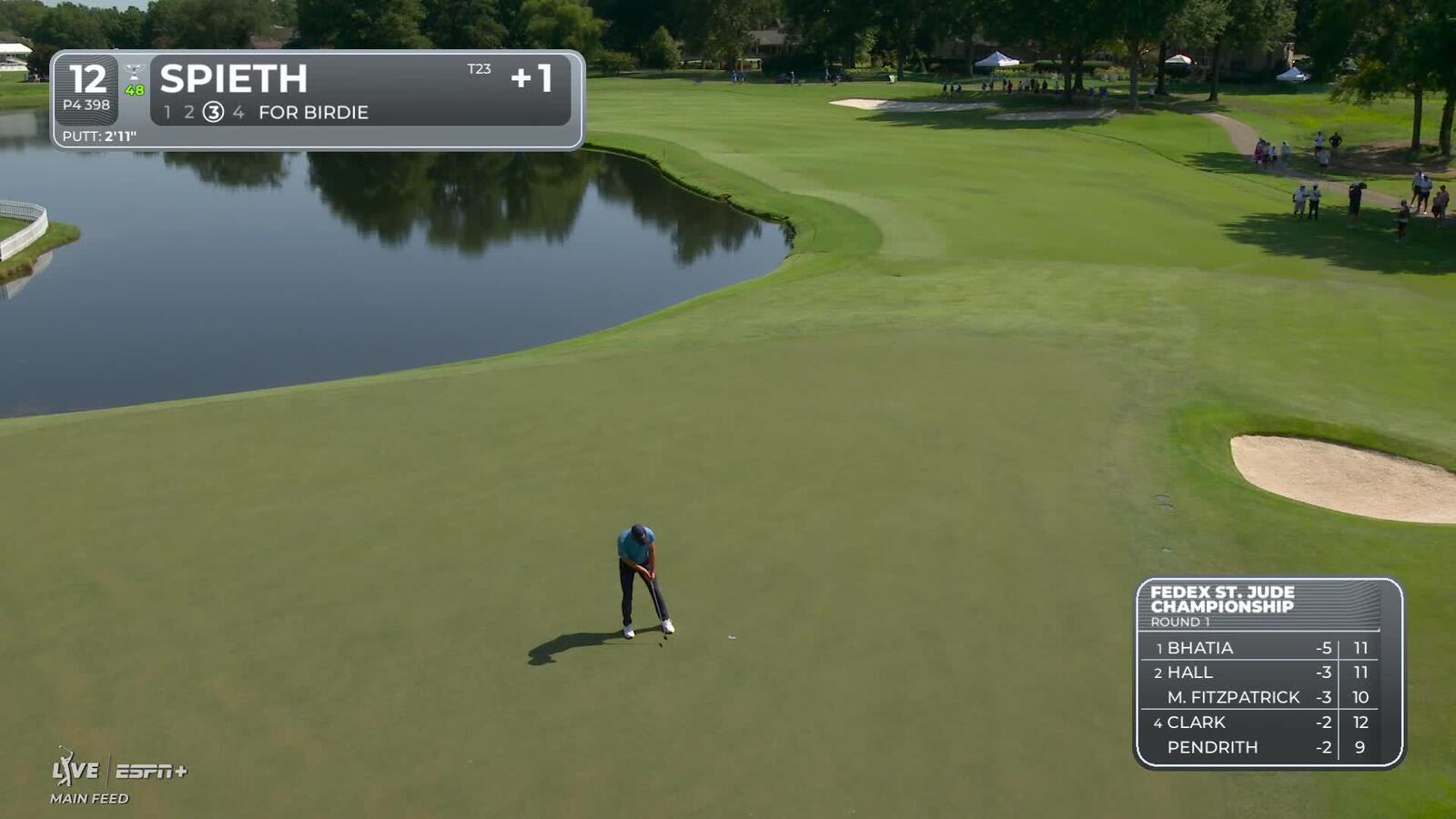 Jordan Spieth | Round 1 | 12th hole | Shot 3 | 2025 FedEx St. Jude