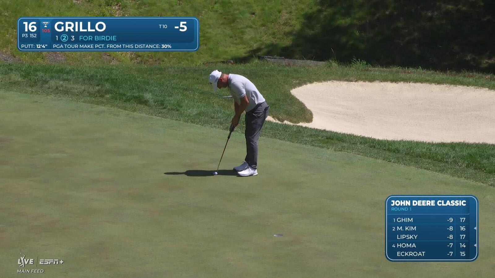 Emiliano Grillo | Round 1 | 16th hole | Shot 2 | 2025 John Deere