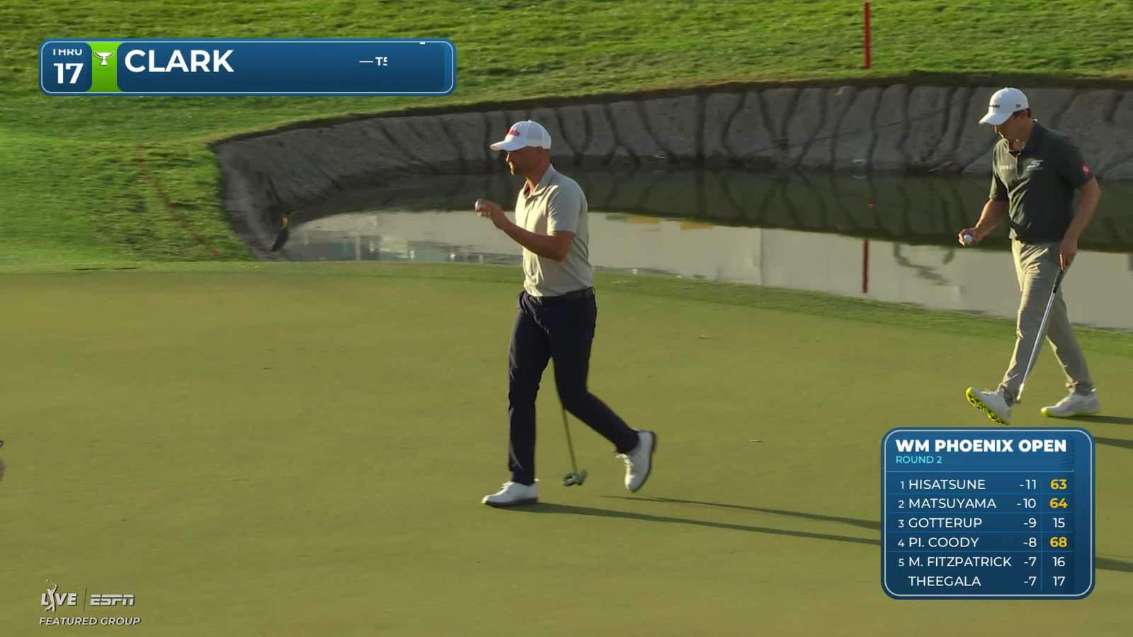 Wyndham Clark | Round 2 | 17th hole | Shot 3 | 2026 WM Phoenix Open