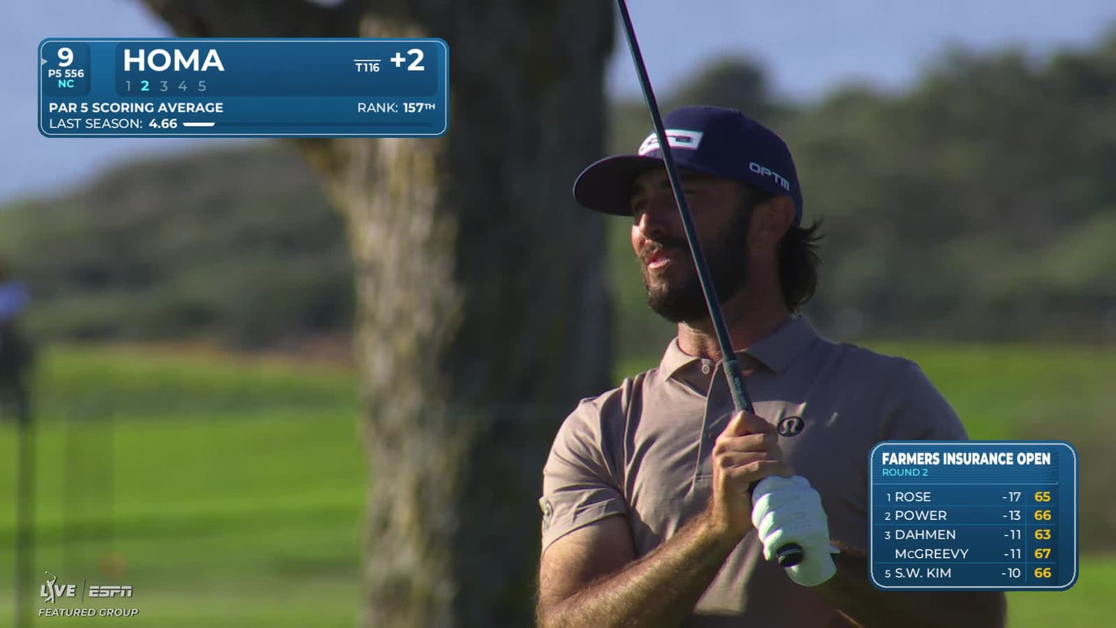 Max Homa | Round 2 | 9th hole | Shot 2 | 2026 Farmers