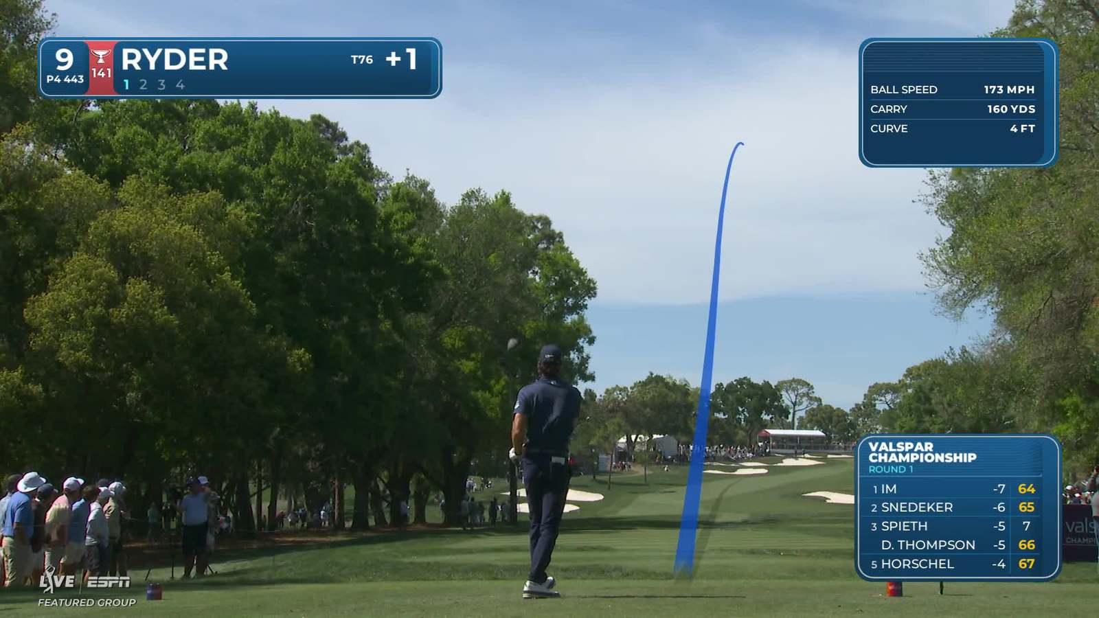 Sam Ryder | Round 1 | 9th hole | Shot 1 | 2026 Valspar