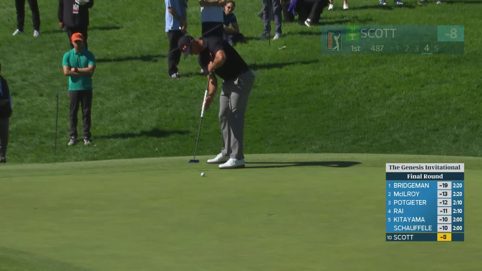 Adam Scott | Round 4 | 1st hole | Shot 4 | 2026 The Genesis
