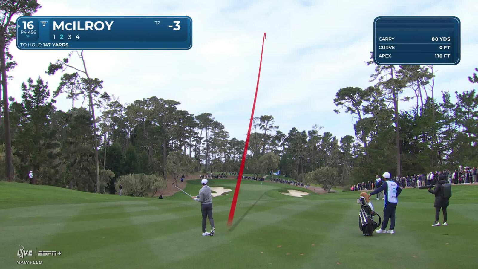 Rory McIlroy | Round 1 | 16th hole | Shot 2 | 2025 AT&T Pebble Beach